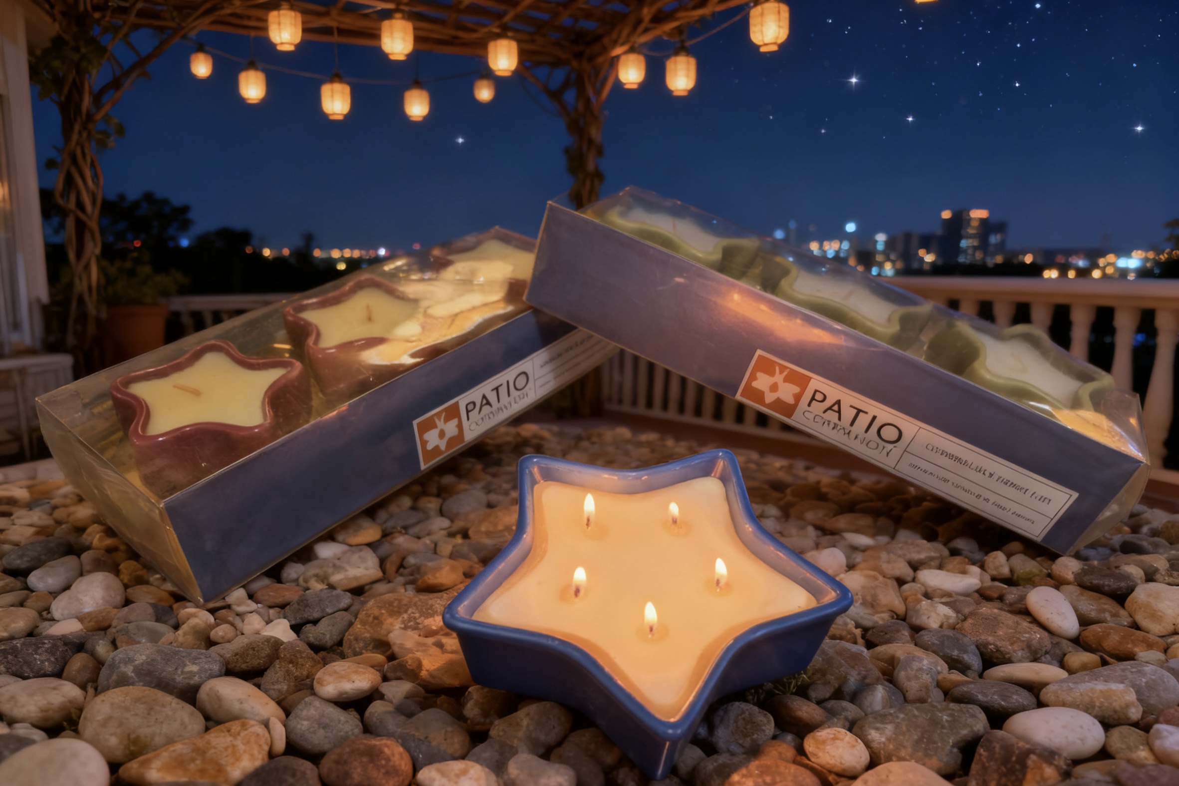 Ceramic Star Filled Candles